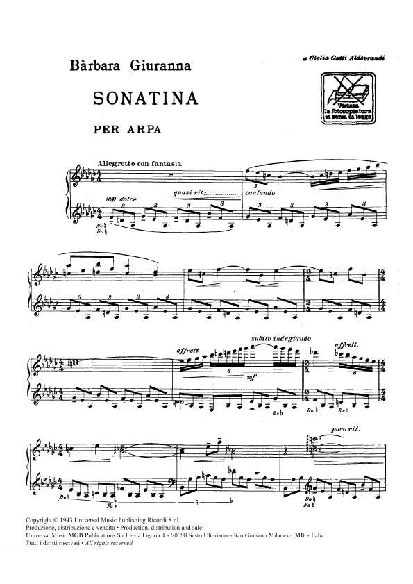 Sonatina - Per Harp - pro harfu